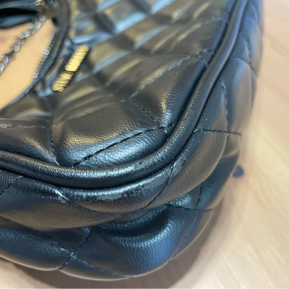 Steve Madden Black Quilted Shoulder Bag with Chain Strap
